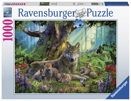 Ravensburger puzzel Familie Wolf in het Bos 1.000 stukjes