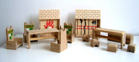3-in-1 Houten meubels voor kasteel Charl's Toys