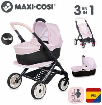 Smoby Maxi-Cosi Poppenwagen roze 3 in 1
