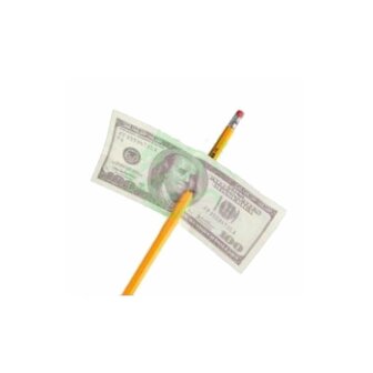 Pencil penetration: potlood door bankbiljet