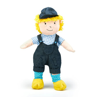 Fien en Teun pluche pop boer Teun knuffel