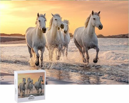 Rebo puzzel 1000 stukjes Paarden op het strand