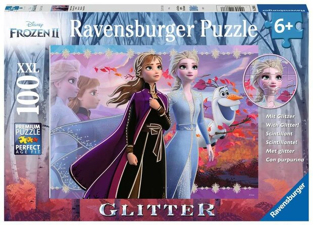 Disney Frozen 2 glitterpuzzel 100 stukjes XXL minimaal deukje