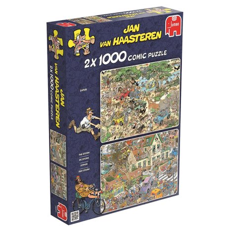 Jan van Haasteren puzzel 2-in-1 Safari en Storm 2x 1.000 stukjes