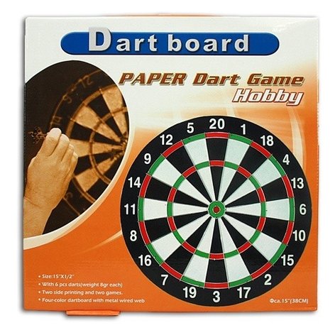 Dartbord met 6 pijlen 38cm.