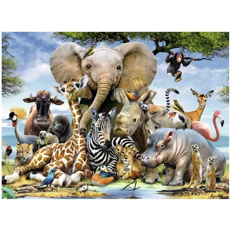 Ravensburger Afrikaanse vrienden dierenpuzzel 300 stukjes XXL