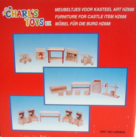 3-in-1 Houten meubels voor kasteel Charl's Toys