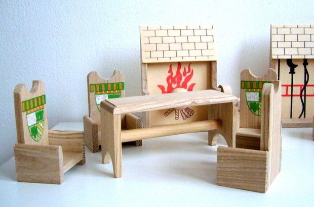 3-in-1 Houten meubels voor kasteel Charl's Toys