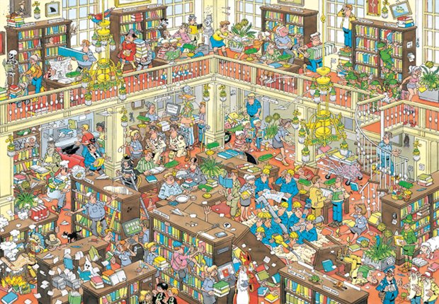 Jan van Haasteren puzzel 2.000 stukjes Bibliotheek