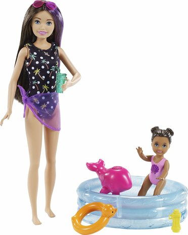 Barbie Skipper Babysitter zwembad speelset