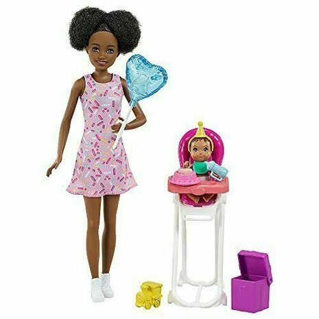 Barbie Skipper Babysitter donker Verjaardag kinderstoel
