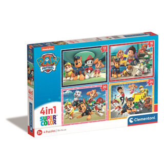 Clementoni Paw Patrol puzzelset 4-in-1 12-16-20-24 stukjes