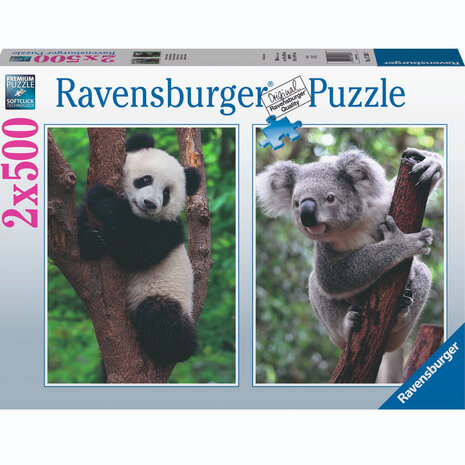 Ravensburger Lieve Panda & Koala puzzel 2x 500 stukjes