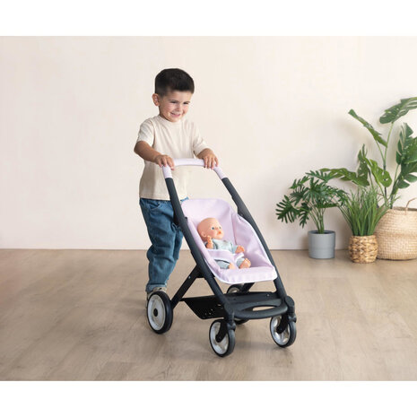 Smoby Maxi-Cosi Poppenwagen roze 3 in 1