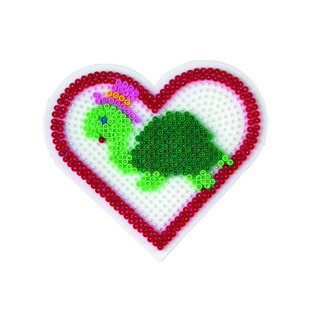 Strijkkralen Hama grondplaat hart, wit, groot