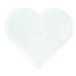 Strijkkralen Hama grondplaat hart, wit, groot