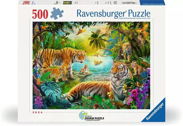 Ravensburger Tijgerfamilie in de Oase puzzel 500 stukjes