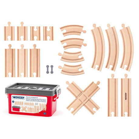 Woody 20-delige treinrails-set 92108