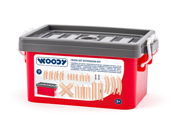 Woody 20-delige treinrails-set 92108
