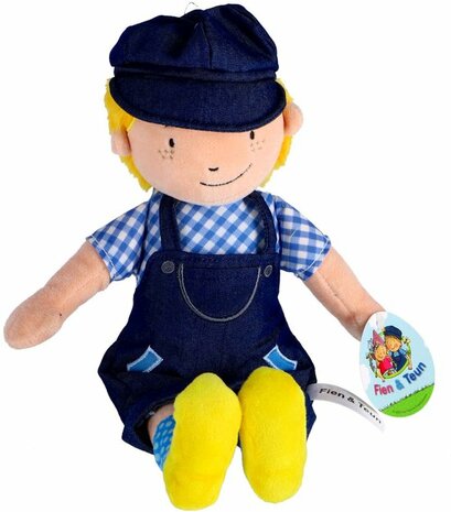 Fien en Teun pluche pop boer Teun knuffel