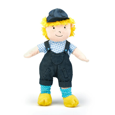 Fien en Teun pluche pop boer Teun knuffel