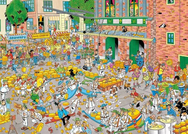 Jan van Haasteren puzzel 2-in-1 De Kaasmarkt & Skutsjesilen 1.000 stukjes