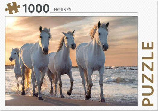 Rebo puzzel 1000 stukjes Paarden op het strand