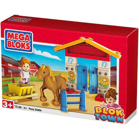 Megabloks Blok town 361: Paardenstal 16 stenen