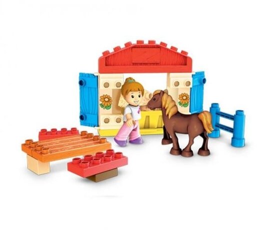 Megabloks Blok town 361: Paardenstal 16 stenen