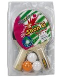 Tafeltennisset 2 batjes met 3 balletjes