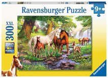 Ravensburger Paarden bij de rivier puzzel 300 stukjes XXL Ravensburger Paarden bij de rivier puzzel 300 stukjes XXL