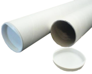 Wit deksel 101 mm. voor kartonnen kokers 20 stuks