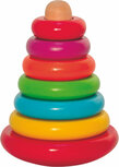 Woody houten ringen stapeltoren