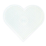 Strijkkralen Hama grondplaat hart, wit, groot