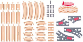 Woody 50-delige uitbreidingsset treinbaan 92107